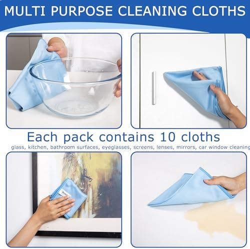 iDeaology 10 Pack XL Streak Free Premium Microfiber Glass Cleaning Cloth - Image 5