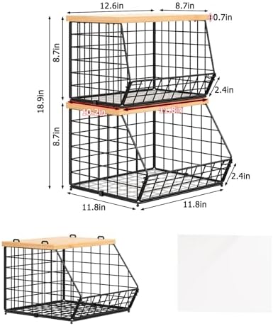 2 Set Stackable Wire Basket - Image 6