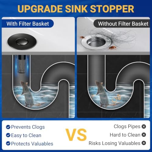 Bathroom Sink Drain Strainer, Pop-Up Bathroom Sink Stopper - Image 4