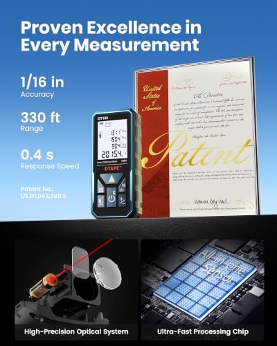 DTAPE DT50/100 Laser Measuring Tool, 1/16" High-Accuracy Laser Tape Measure - Image 2