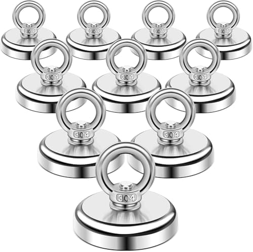 DIYMAG Magnetic Hooks with Countersunk Hole Eyebolt 110LBS+ 10Pack by DIYMAG