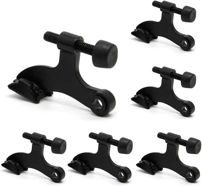 6 Pack Hinge Pin Black Door Stopper, Adjustable Heavy Duty Hinge Pin Door Stop by SUNTAI