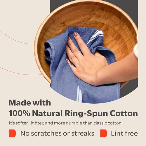 Zeppoli Classic 15 Pack 100% Natural Cotton Kitchen Towel Set, Reusable Wash - Image 3
