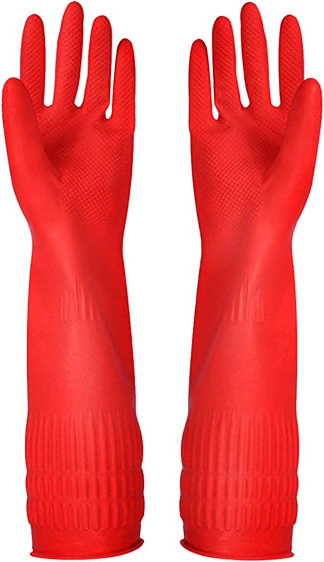 Rubber Cleaning Gloves Kitchen Dishwashing Glove 3-Pairs, Waterproof Reuseable. by YSLON