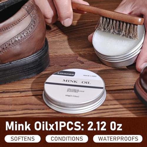 RAPSAKEMOH Shoe Polish Kit, Horsehair Brush Shoe Shine Kit - Image 6