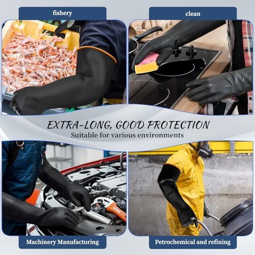 Haiou Chemical Resistant Nitrile Gloves Long Rubber Gloves - Image 7