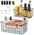 JUNCHU CHERRY Wire Storage Basket 2 Packs, Wall Mounted Kitchen Bathroom by JUNCHUCHERRY