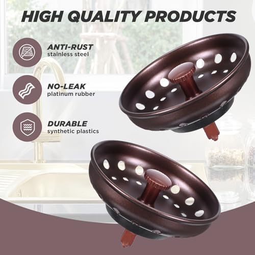 Retisee 2 Pcs Kitchen Sink Stopper Strainer Stainless Steel Drain Strainers - Image 5
