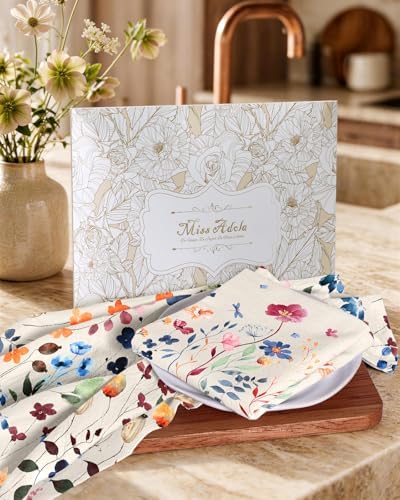 Miss Adola 150GSM Flour Sack Kitchen Towels Set of 4, Wild Flower - Image 6