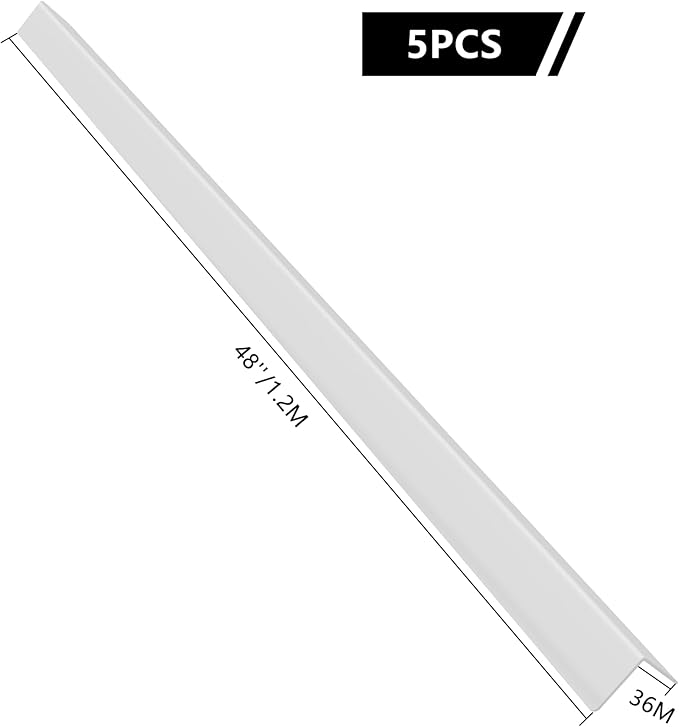 5pcs 48"L*1.42"W Aluminum Self-Adhesive Wall Corner Protectors, Wall Furniture Bumper, Safety Baby Proofing Corner Cushion Table Edge, Wide Coverage and Easy to Install - Silver
