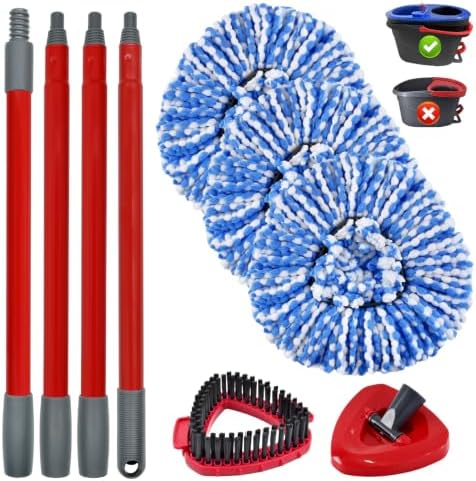 Mop Handle Mop Replace Heads and Mop Base Brush Replacement by Uoiispet
