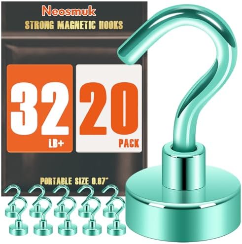 Neosmuk Magnetic Hooks, Cruise Ship Essentials, 30lb+ Heavy Duty Magnetic Hooks by Neosmuk