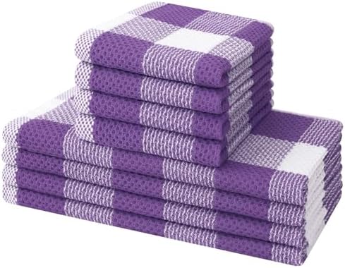 Mordimy 8 Pack Kitchen Towels and Dishcloths Set by Mordimy
