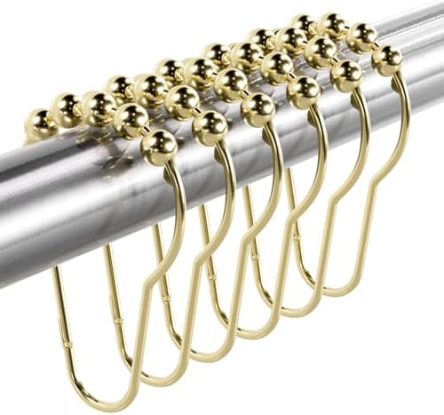 Titanker Gold Shower Curtain Rings, Rust-Resistant Metal Shower Curtain Hooks by Titanker
