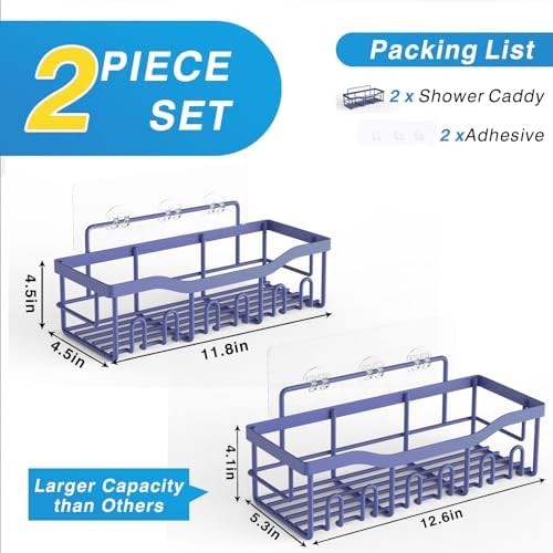EUDELE 2 Pack Shower Caddy, Adhesive Organizer - Image 7