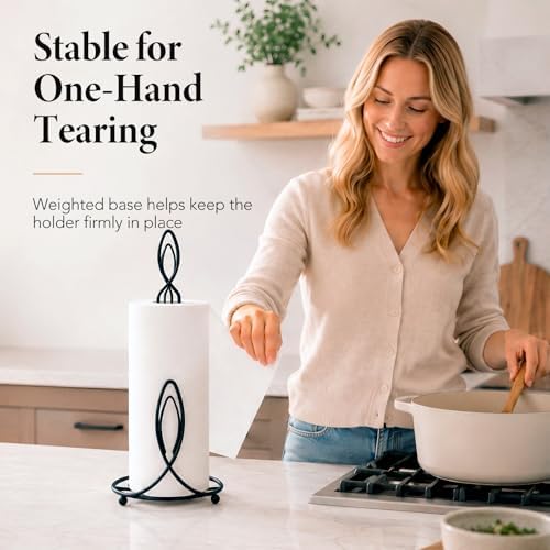 Candle Shaped Paper Towel Holder, Countertop-Decorative Farmhouse Tissue Paper - Image 3