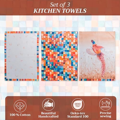 Maison d' Hermine Kitchen Towels Set of 3 Reusable 100% Cotton 27.50" x 20" - Image 2