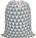 Canvas Laundry Bag with Handles & Drawstring 30"Wx35"H, L+ Gray Triangle by CALACH