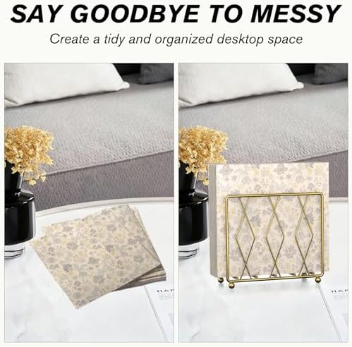 2 Pack Gold Napkin Holders for Table, Metal Set for Kitchen Counter - Image 4