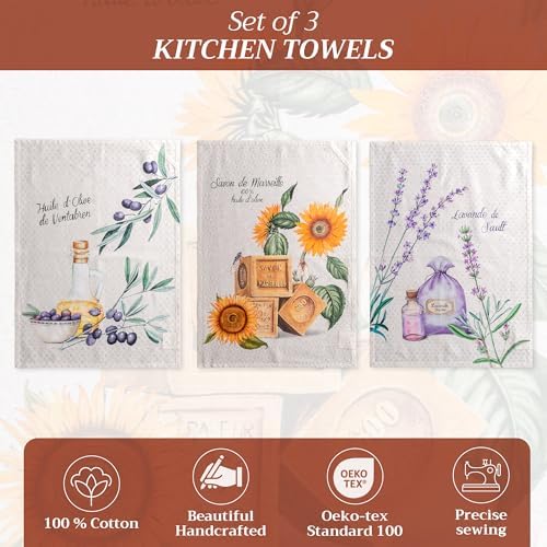 Maison d' Hermine Kitchen Towels Set of 3 Reusable 100% Cotton 27.50" x 20" - Image 2