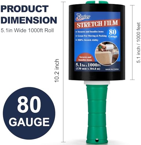Mini Black Stretch Wrap Film 5.1" x 1000ft 2 Pack 80 Gauge Heavy Duty - Image 6