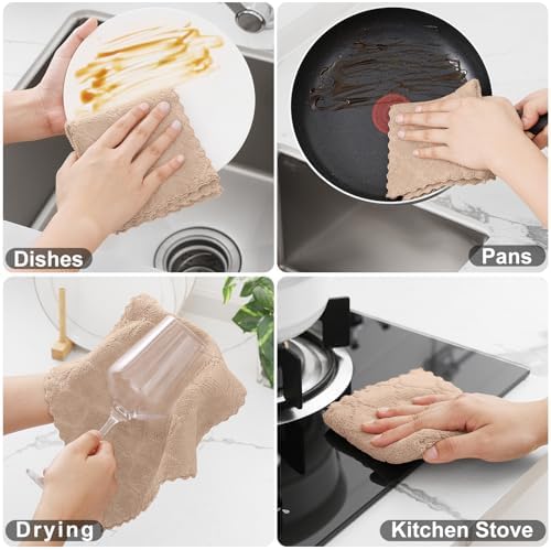 Homaxy 12 Pack Super Soft Absorbent Dish Cloths - Image 4