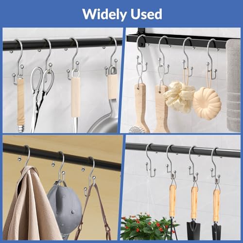 Goowin Shower Curtain Hooks, Anti-drop Metal Shower Curtain Rings Hooks - Image 6