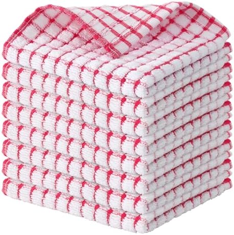 Kitinjoy Cotton 8 Pack Terry Kitchen Dish Cloths by Kitinjoy