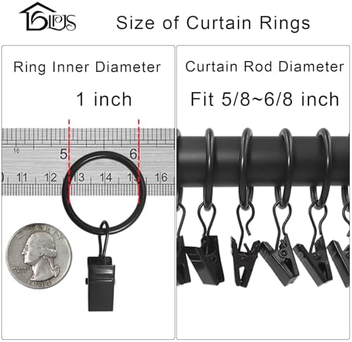 LLPJS 44 Pack Curtain Rings Hooks, Hanger Clips - Image 3
