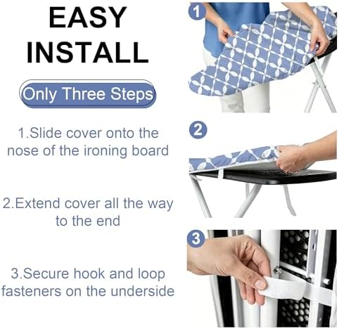 Minimalist Ironing Board Cover and Pad 15x54 Inch, 100% Cotton Surface Thick - Image 4