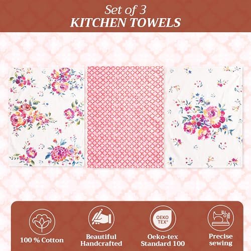 Maison d' Hermine Kitchen Towels Set of 3 Reusable 100% Cotton 27.50" x 20" - Image 2