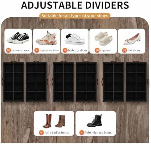 EE-RoomWorld 2 Pack rolling shoe rack on wheels, No Assemble Required shoe - Image 3