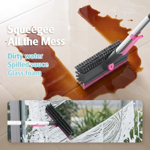 AIR U+ Floor Scrub Brush with Long Handle, 4 in 1 Floor Scrubber & Squeegee - Image 6