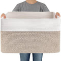 JMvicyroam 65L Large Woven Cotton Rope Blanket Basket by JMvicyroam