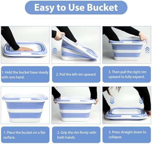 Collapsible Mop Bucket 4.2 Gallon, Space-Saving Foldable Cleaning Bucket - Image 5
