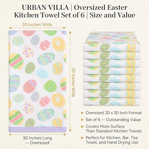 Urban Villa Kitchen Towels Cotton Dish Towels 20”x30” Egg Print - Image 3