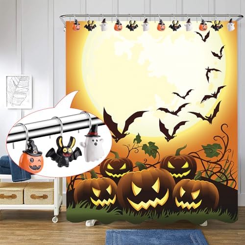 Halloween Decoration Shower Curtain Hooks 12Pcs Halloween Shower Rings - Image 3