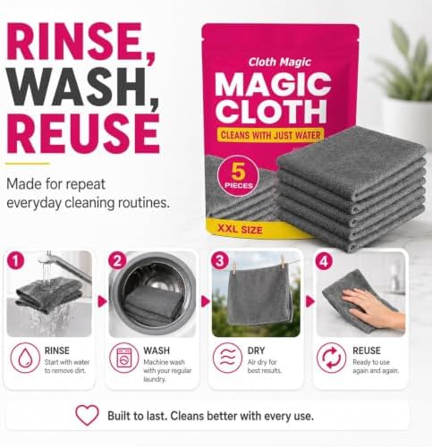 Gemie Magic Cleaning Cloth, GemieCloth Magic Cloth, Lint Free - Image 7
