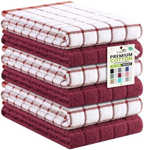 Kitinjoy Premium Kitchen Towels, Large 100% Cotton Terry 390 GSM Kitchen Hand by Kitinjoy