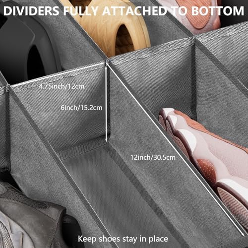 homyfort Under Bed Shoe Storage Organizer Fits 16 Pairs Shoes and 4 Pairs Boots - Image 6