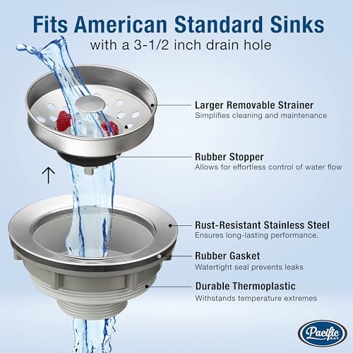 Pacific Bay Sink Strainer, Stainless Steel, 3.5 Inch Drain - Image 4