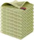 Homaxy 100% Cotton Terry Kitchen Dish Cloths, 8 Pack, Sage Green by Homaxy