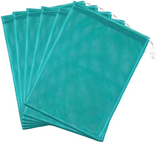 Frienda 6 Pieces Mesh Stuff Sack, 11 x 15 Inch Durable Nylon Drawstring Laundry by Frienda