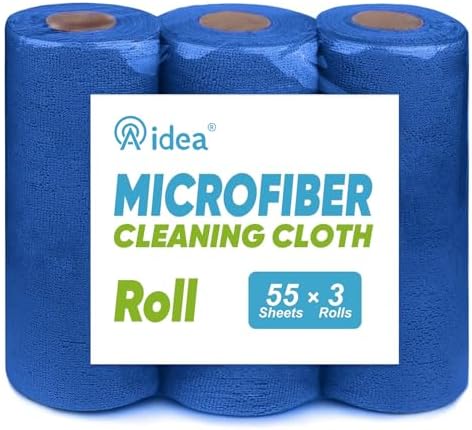 AIDEA Microfiber Cleaning Cloth 165 Sheets 3 Roll, Cleaning Rags 11×9" by AIDEAHOME