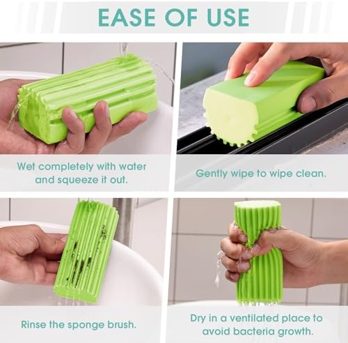 4 Pack Damp Dusting Sponge Duster, Reusable Household Cleaning Sponge Tool - Image 4