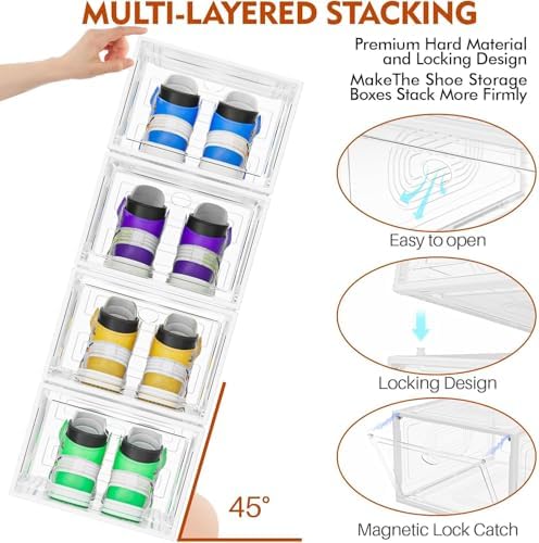 caktraie 10 Pack Thicken Shoe Organizer Stackable - Image 4