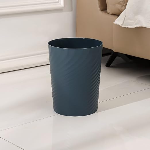 UUJOLY Plastic Small Bathroom Trash Can Wastebasket Garbage Can, Bluish Green - Image 2