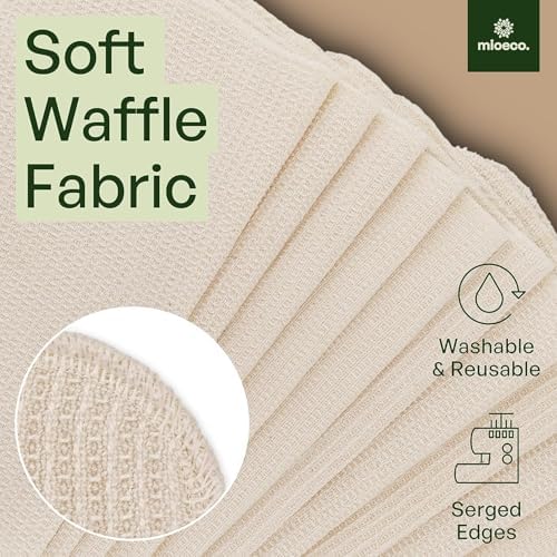 mioeco 5 Pack Reusable Kitchen Paper Towels, Large Size Cotton Dish Cloths - Image 3