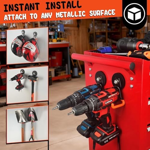 ULIBERMAGNET New Upgraded Heavy Duty Magnetic Garage Hooks, 6 Pack Strong Large - Image 4