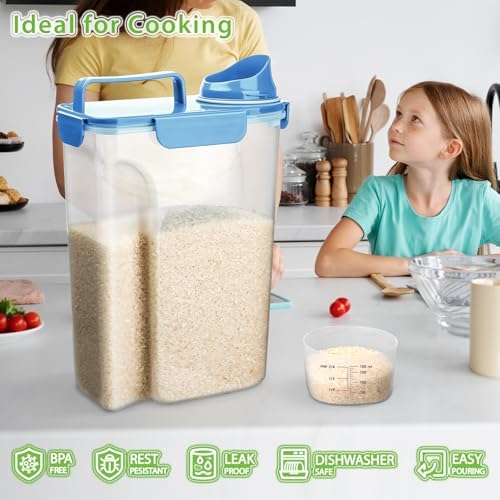 Viretec Rice Storage Container, 5 to 10lb Dry Food Airtight Dispenser, Pet Dog - Image 5